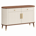 Aparador 120 x 40 x 85 cm de madera marrón y blanco con 2 cajones y 2 puertas