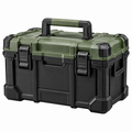 Caja de herramientas 48 x 28 x 28 cm de plástico verde y negro con asa portátil