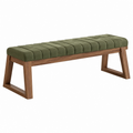 Banco 140 x 40 x 46 cm de madera y tejido verde estilo moderno