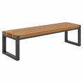 Banco de jardín 150 x 40 x 45 cm de madera y metal negro estilo industrial