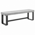 Banco 120 x 35 x 45 cm gris y negro con estructura metálica estilo industrial