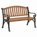 Banco de jardín 122 x 61 x 89 cm de madera y metal marrón y negro clásico
