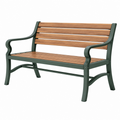 Banco de jardín 120 cm de metal y madera marrón verde con reposabrazos